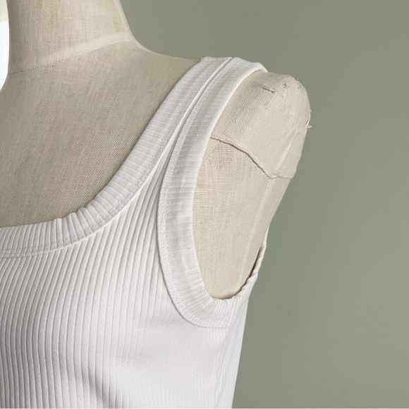Madewell White ribbed tank top size Large NWOT - Picture 2 of 5